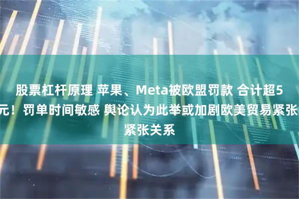 股票杠杆原理 苹果、Meta被欧盟罚款 合计超50亿元！罚单时间敏感 舆论认为此举或加剧欧美贸易紧张关系